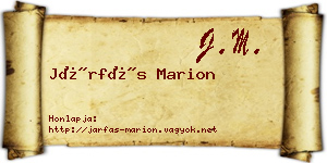 Járfás Marion névjegykártya